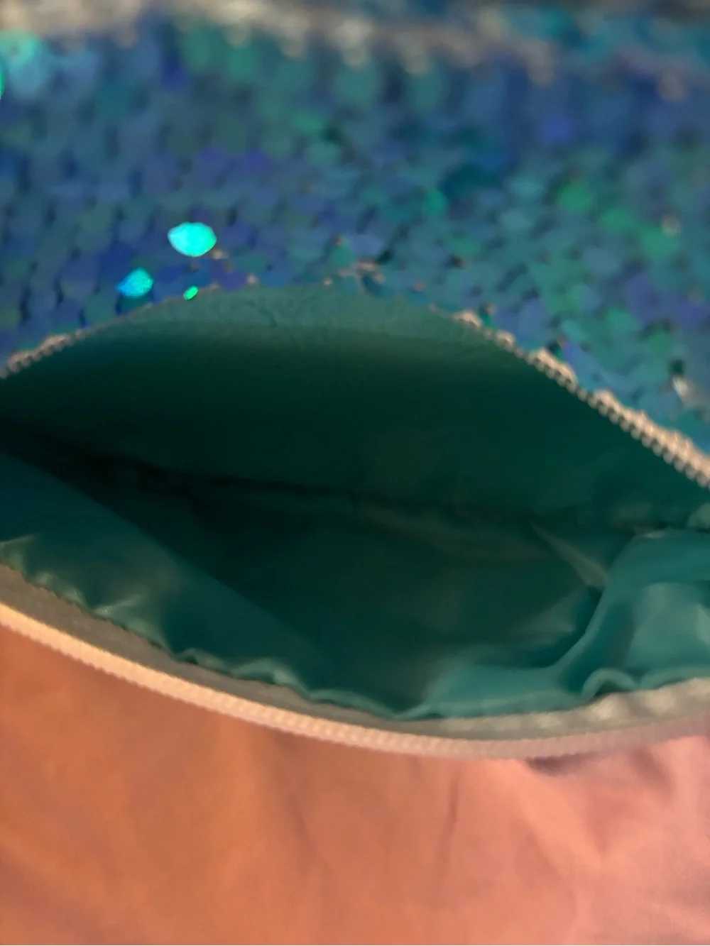 No Boundaries Sequin Front Pocket Backpack in Aqua Blue Tie-Dye